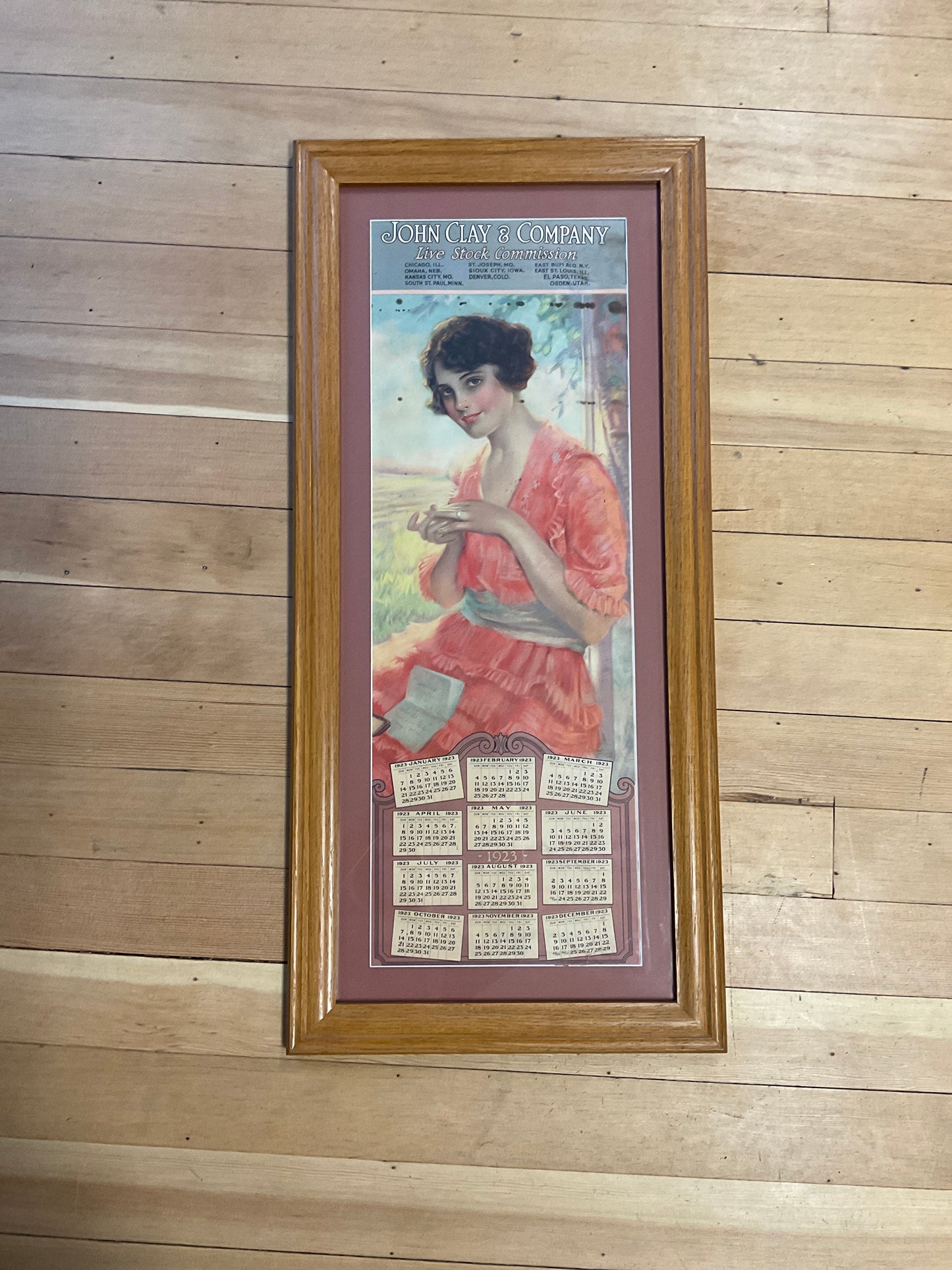 Original 1923 John Clay Company Calendar
