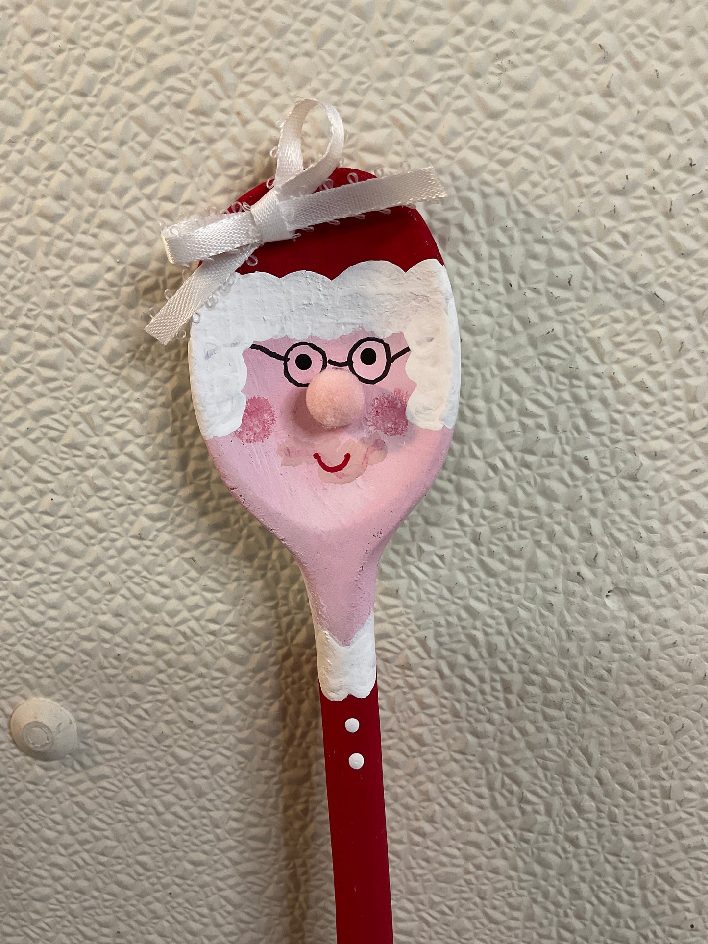 Mrs Santa Painted Wood Spoon