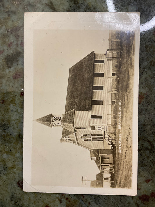 Church Braddock ND Post Card 1917