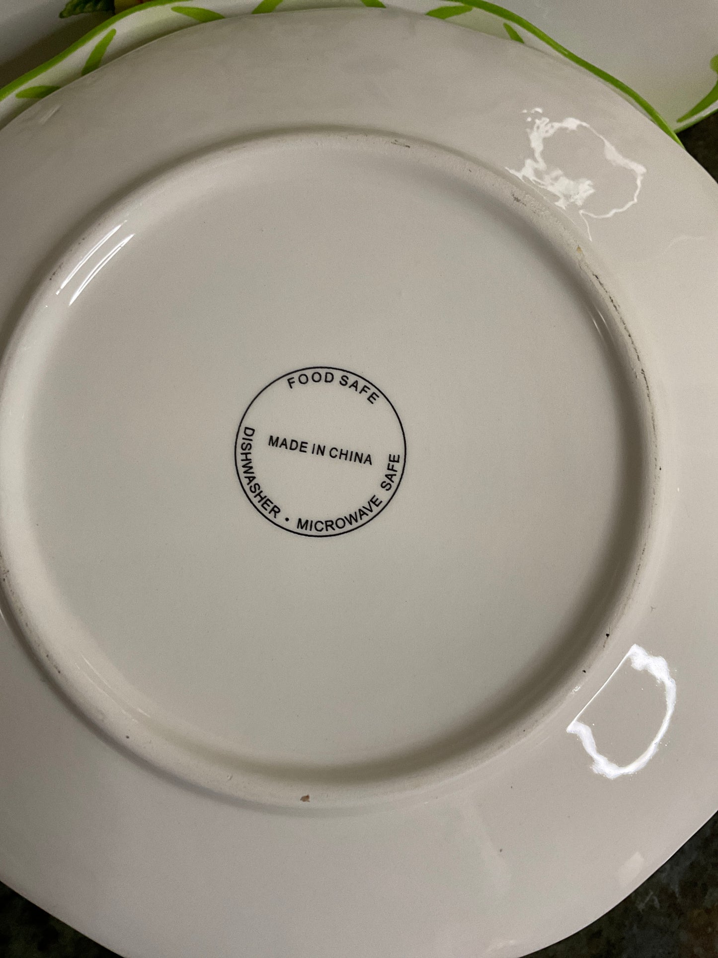 Ceramic Oval Bunnies Platter and 6 Plates