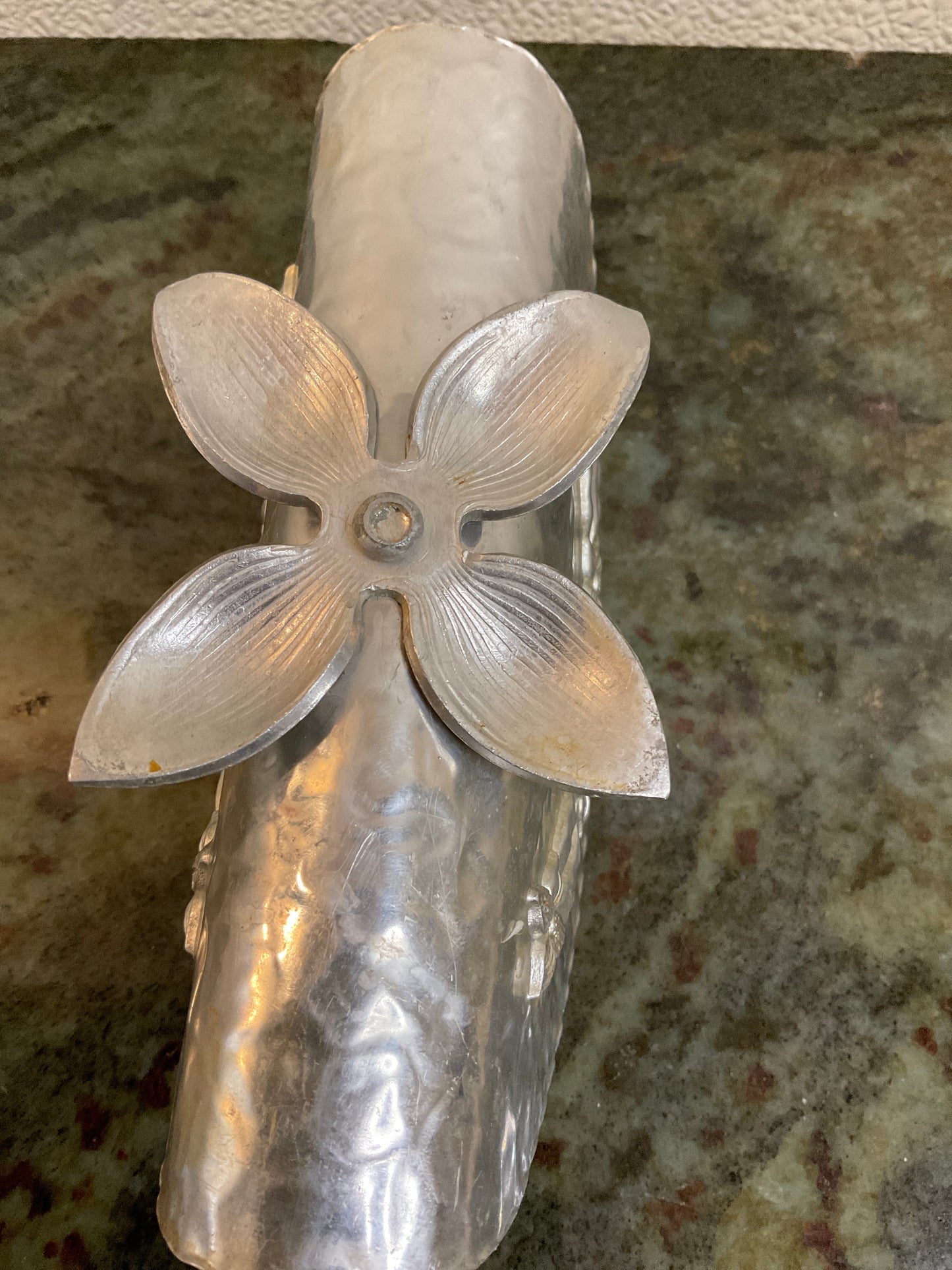 Vintage Hammered Aluminum Napkin Holder