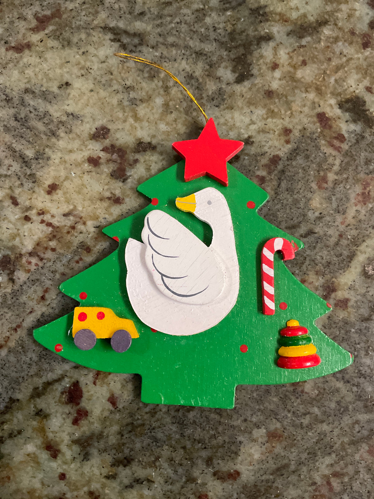 Christmas Goose In A Tree Ornament