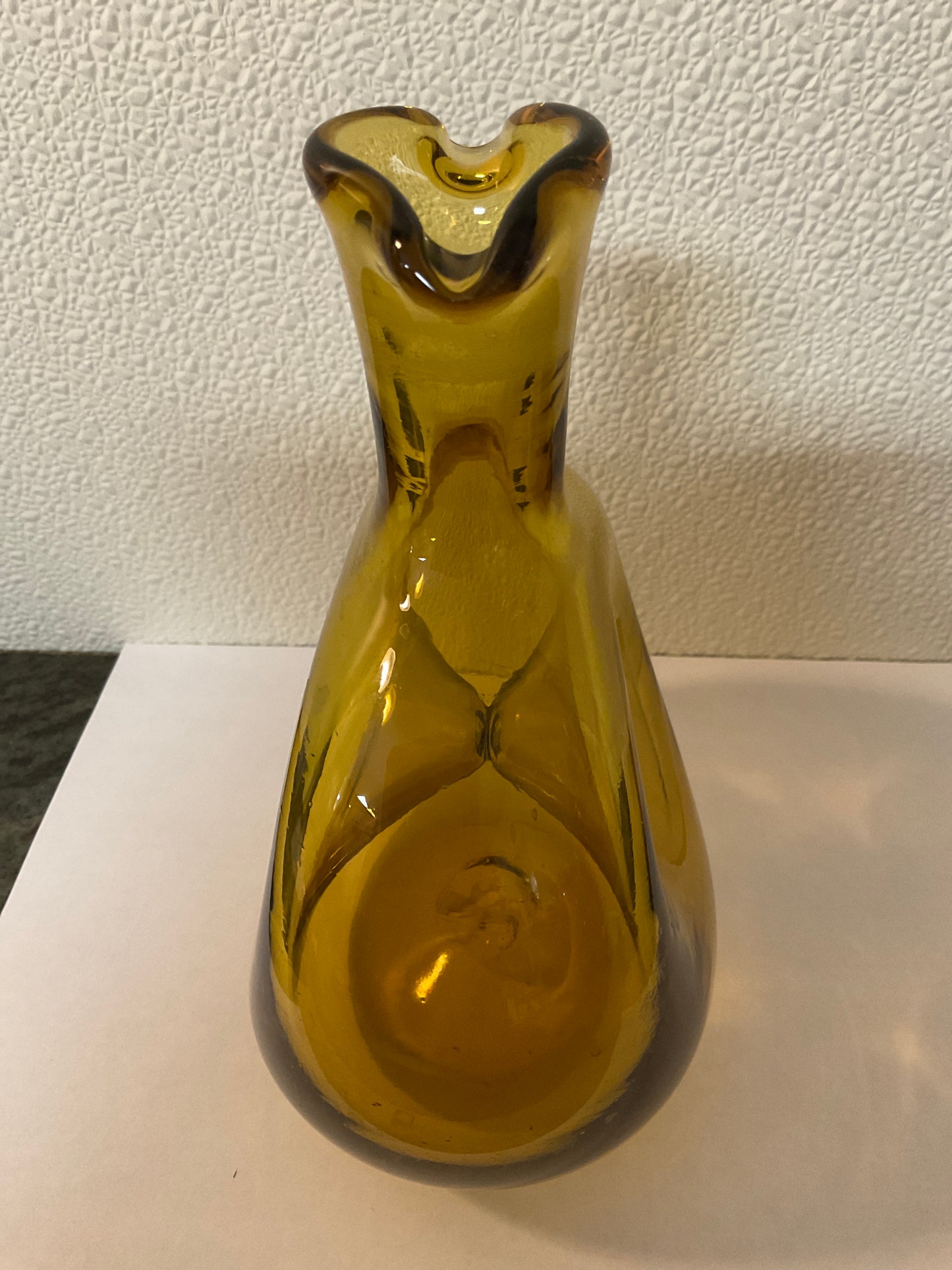 Glass Pinched Decanter in Amber