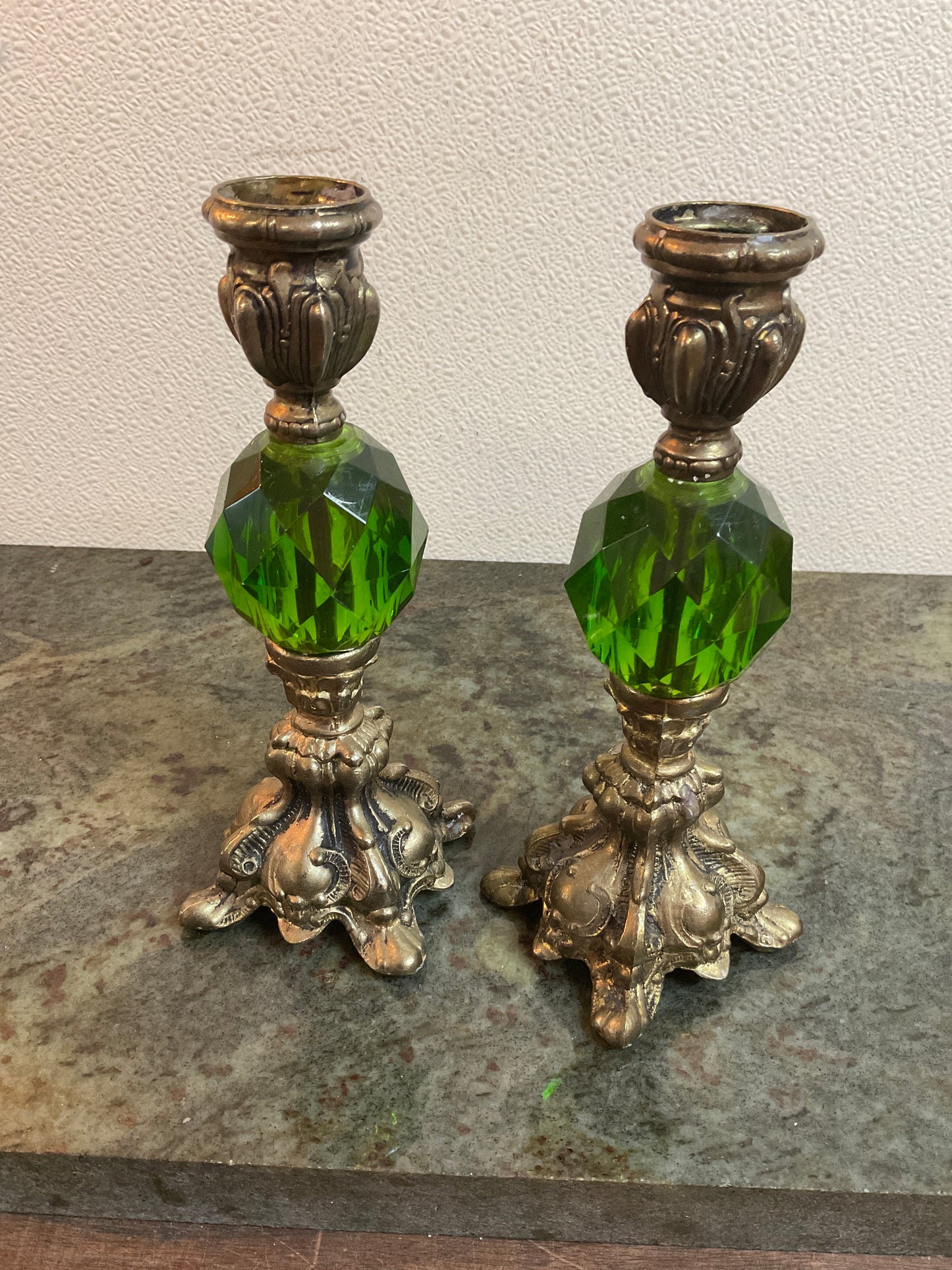 Vintage Pair if Hollywood Regency Style Candlestick  Holders