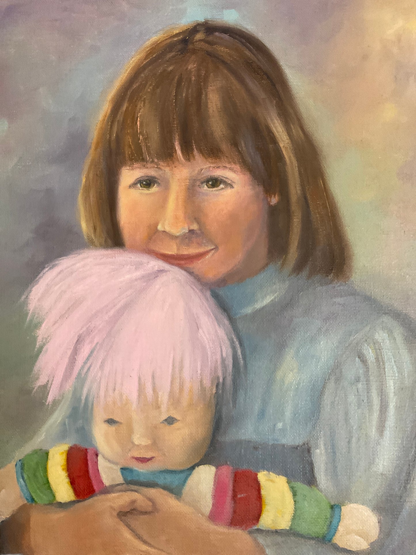 Girl Holding a Doll Painting