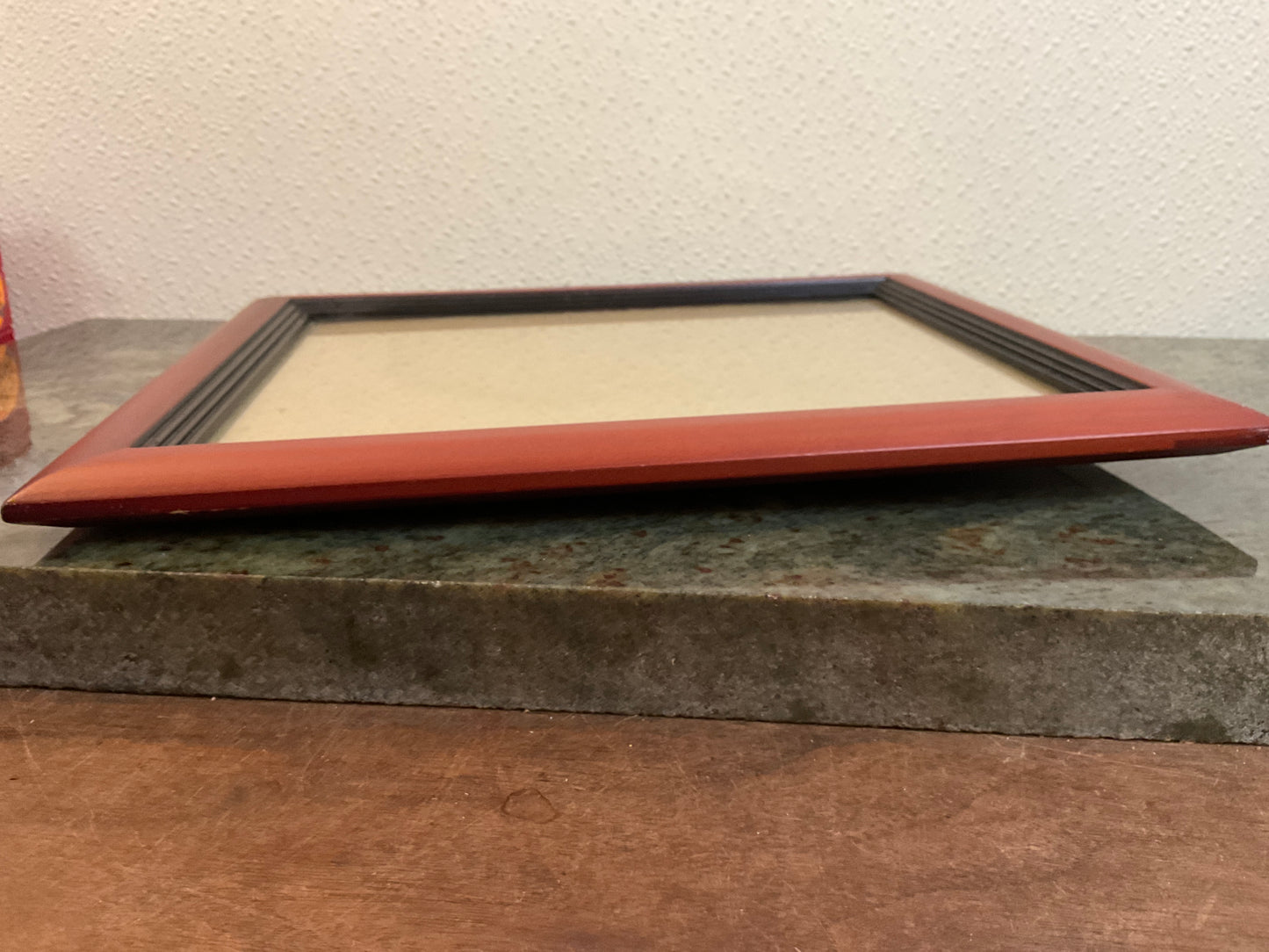 Reddish/Black Wood Frame Glass/Easel Back