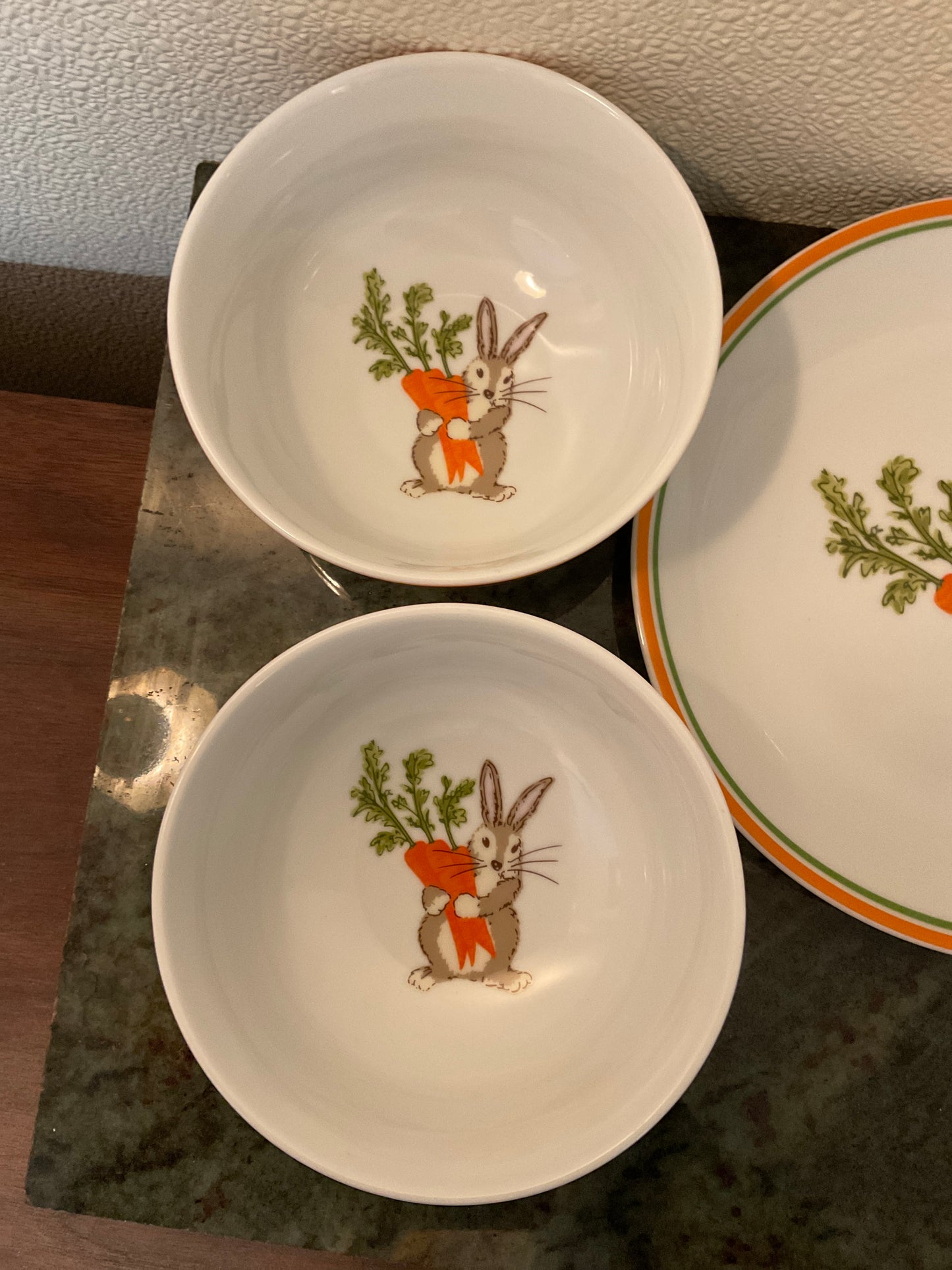 World Market Easter Bunny Dinning Set - Orange