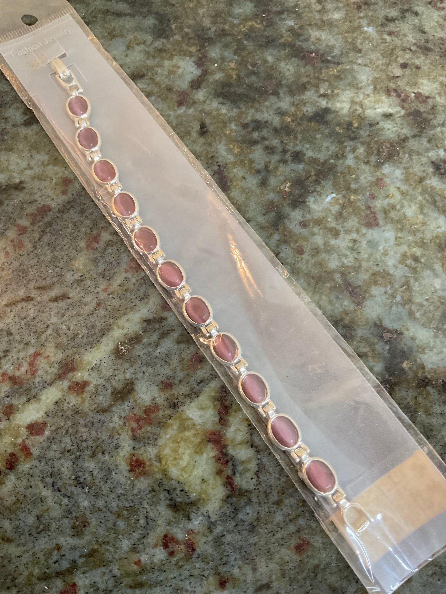 Pink Cat Eye Tennis Bracelet
