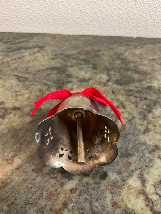 Silver Plated Bell With Wreath Handle