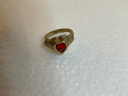 Sarah Coventry Red Gemstone Heart Ring