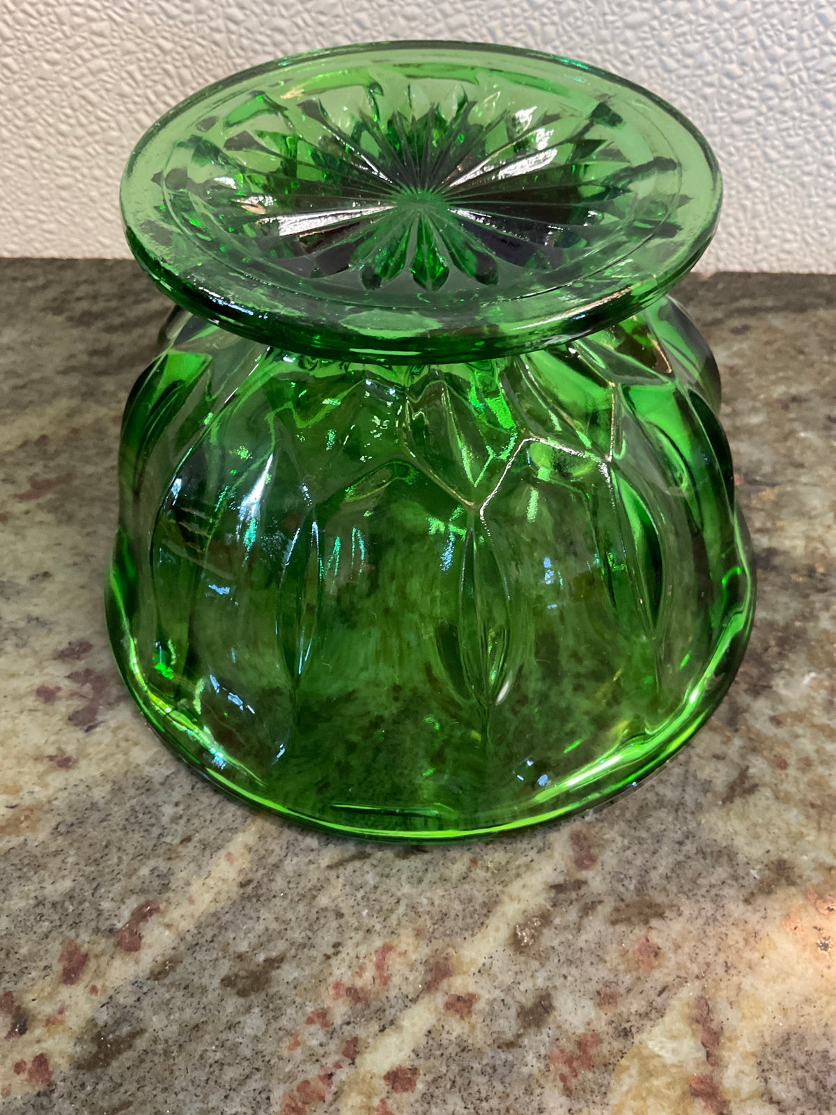 Vintage Green Anchor Hocking Footed Glass Bowl