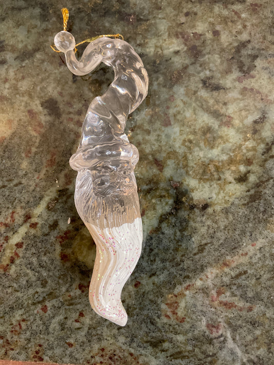 Glass Santa Ornament