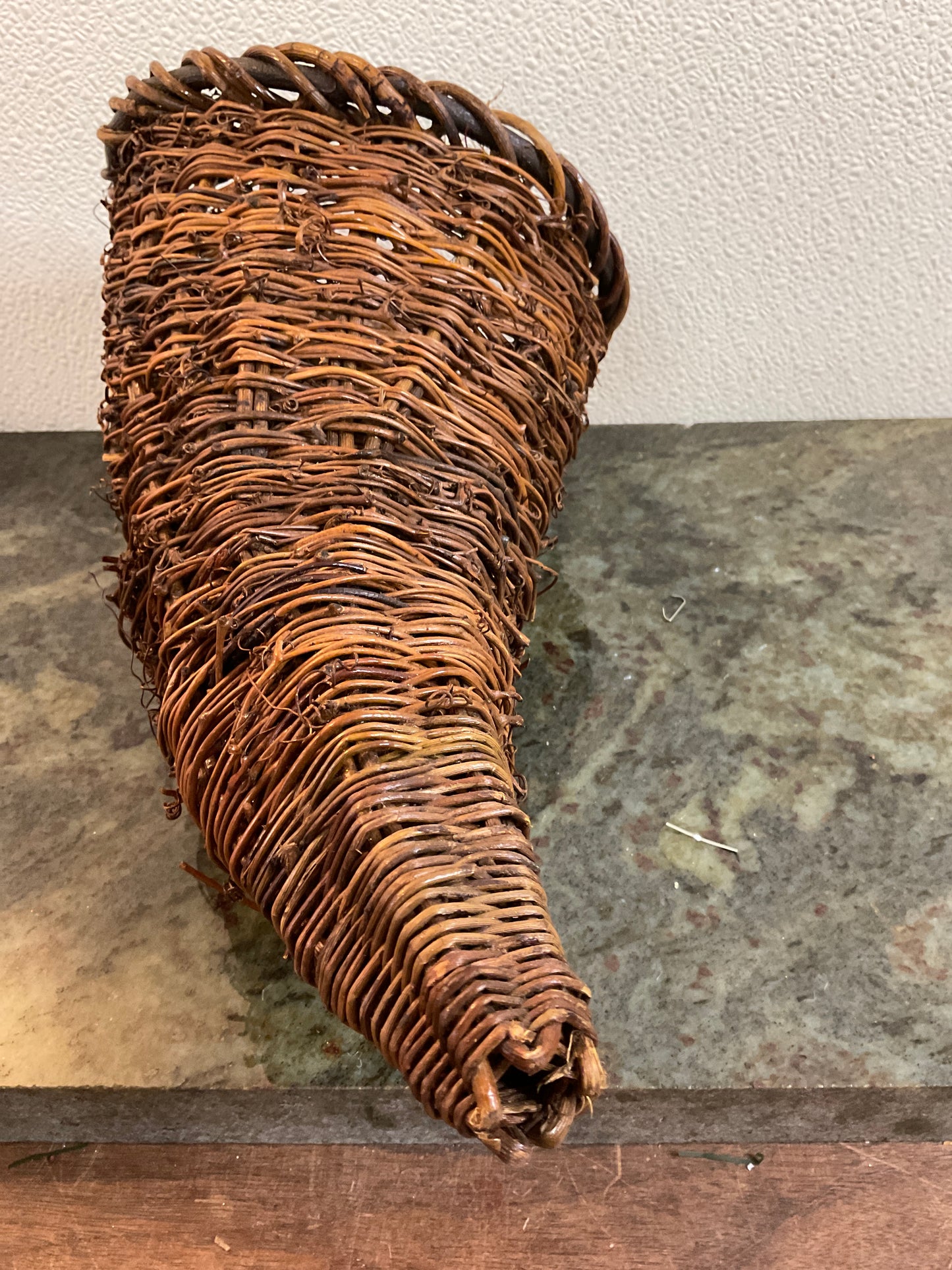 Wicker Twig Basket Horn Decoration