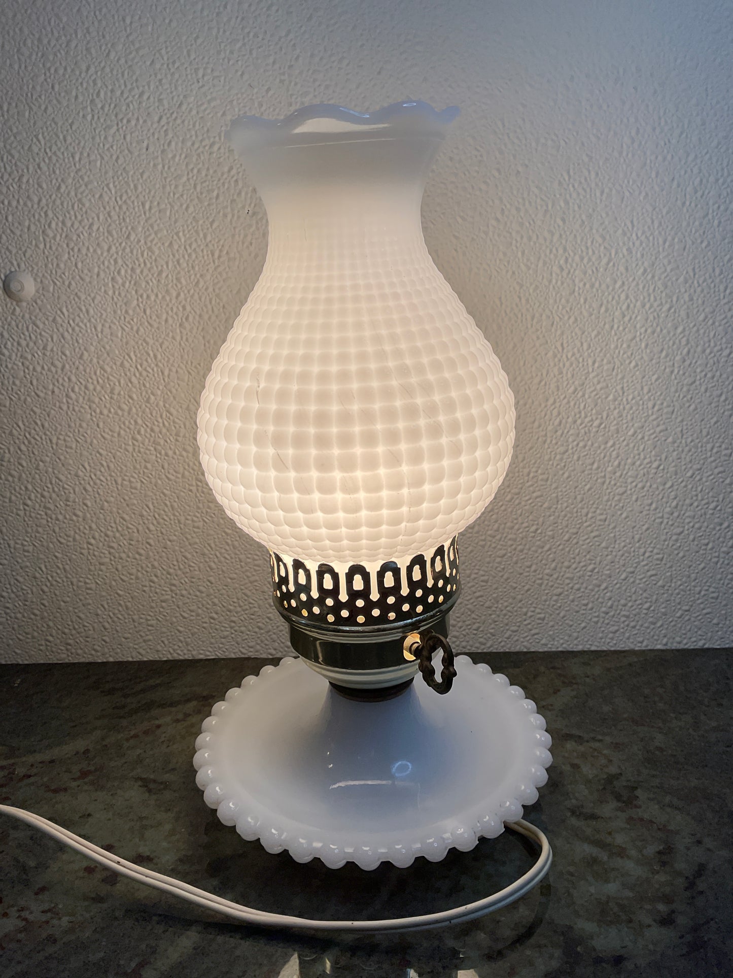 Vintage Electric Hobnail Lamp