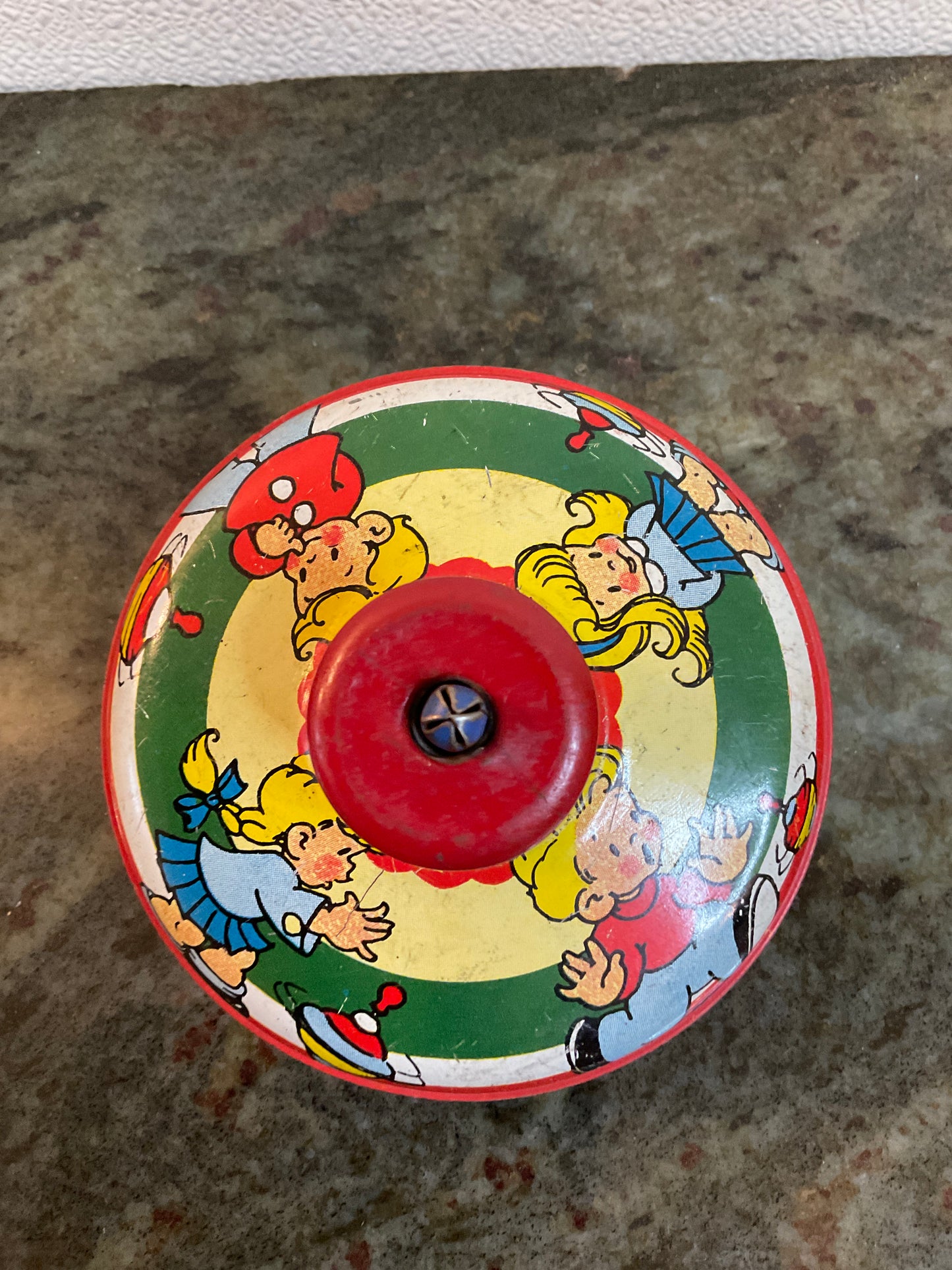 Vintage Ohio Art Company Tin Litho Spinning Top
