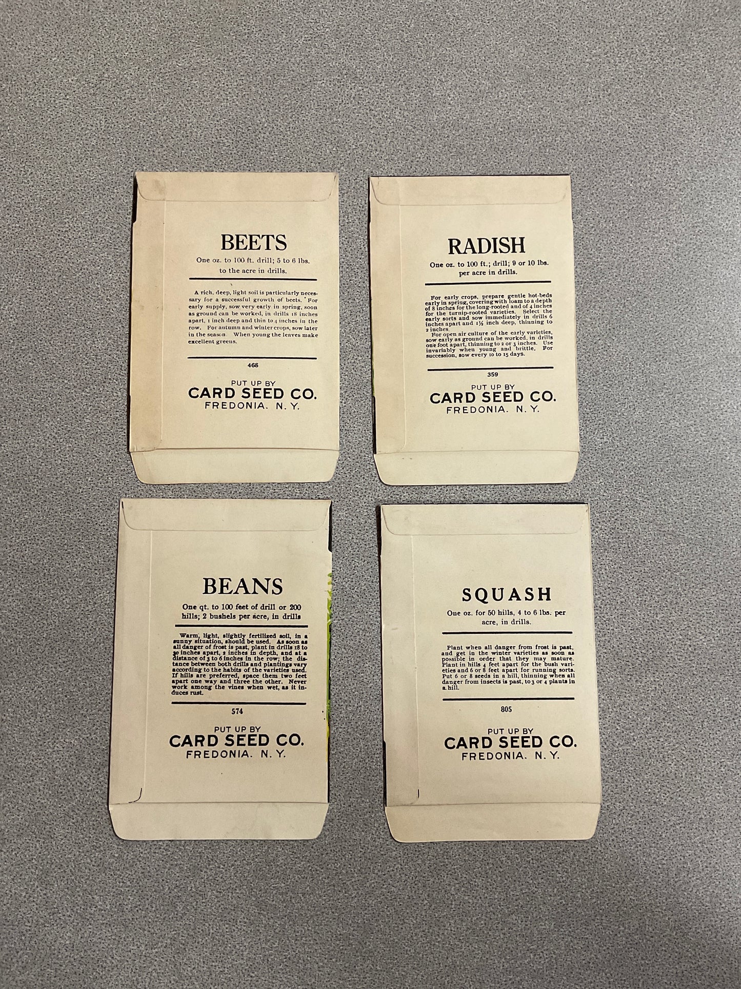 1920’s Card Seed Co. Envelopes set of 4