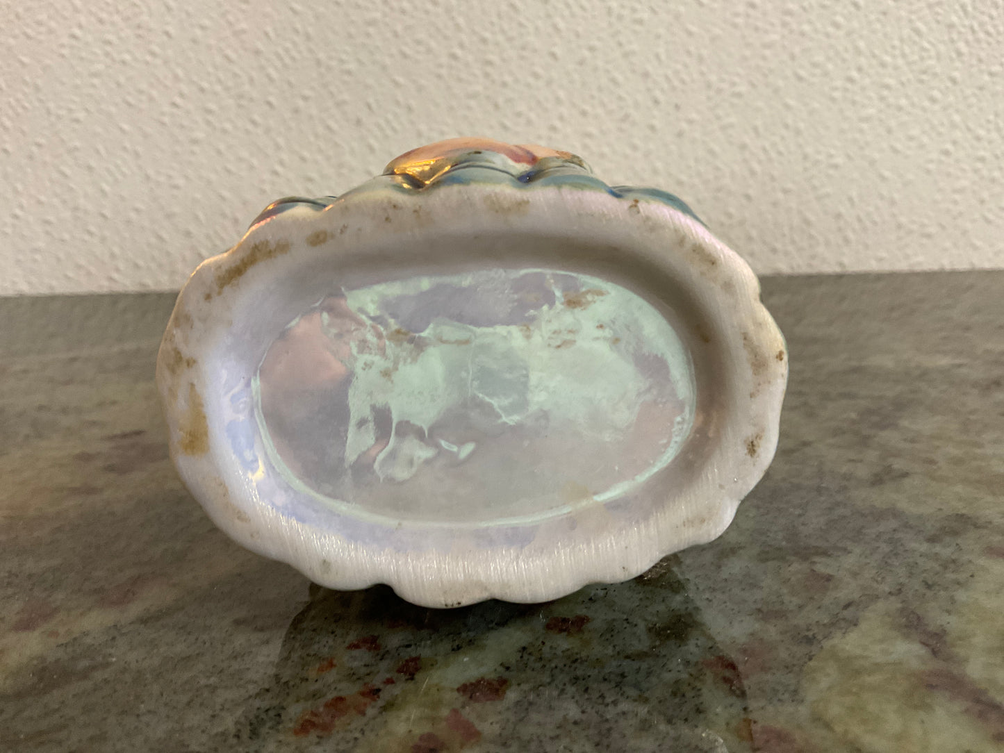 Ceramic Iridescent Dolphins Trinket Box Florida
