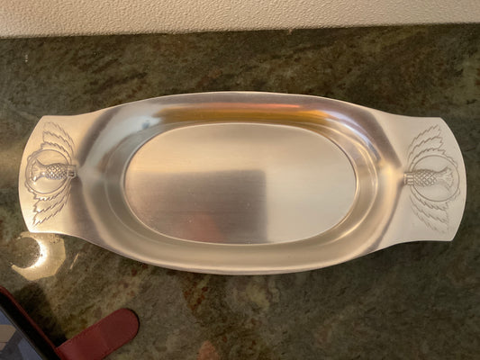 Kensington Ware Aluminum Oval Tray with Pinneapple design on handles