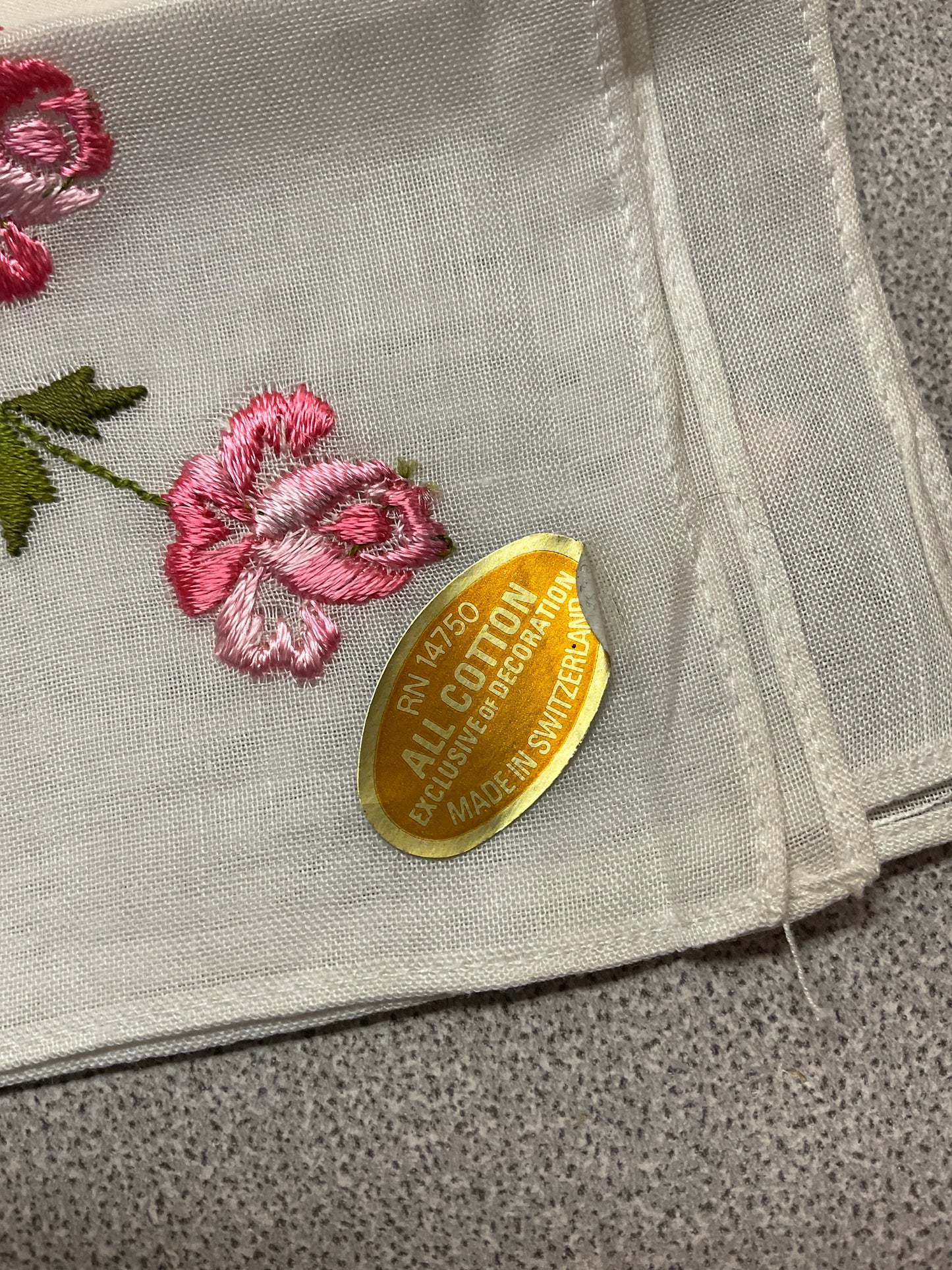 Vtg Get Well Handkerchief from Switzerland