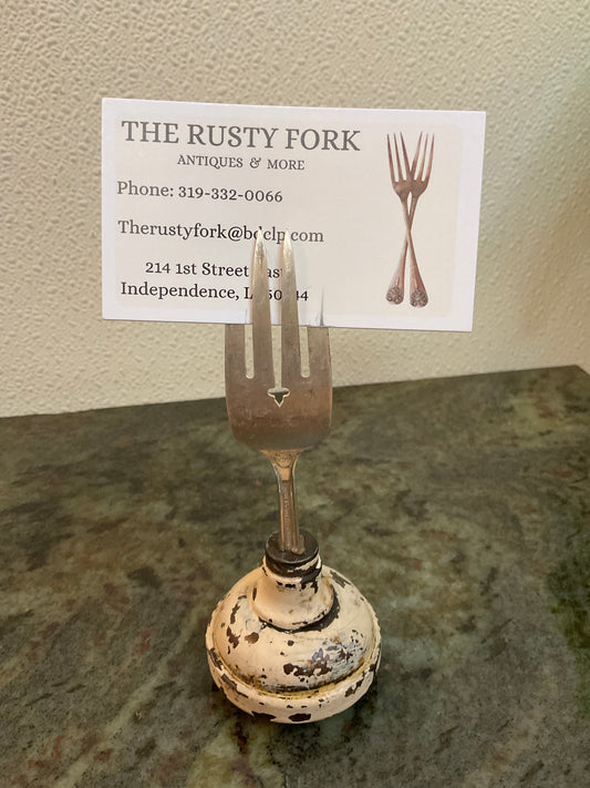 Upcycled Fork/Door Knob Card Holder