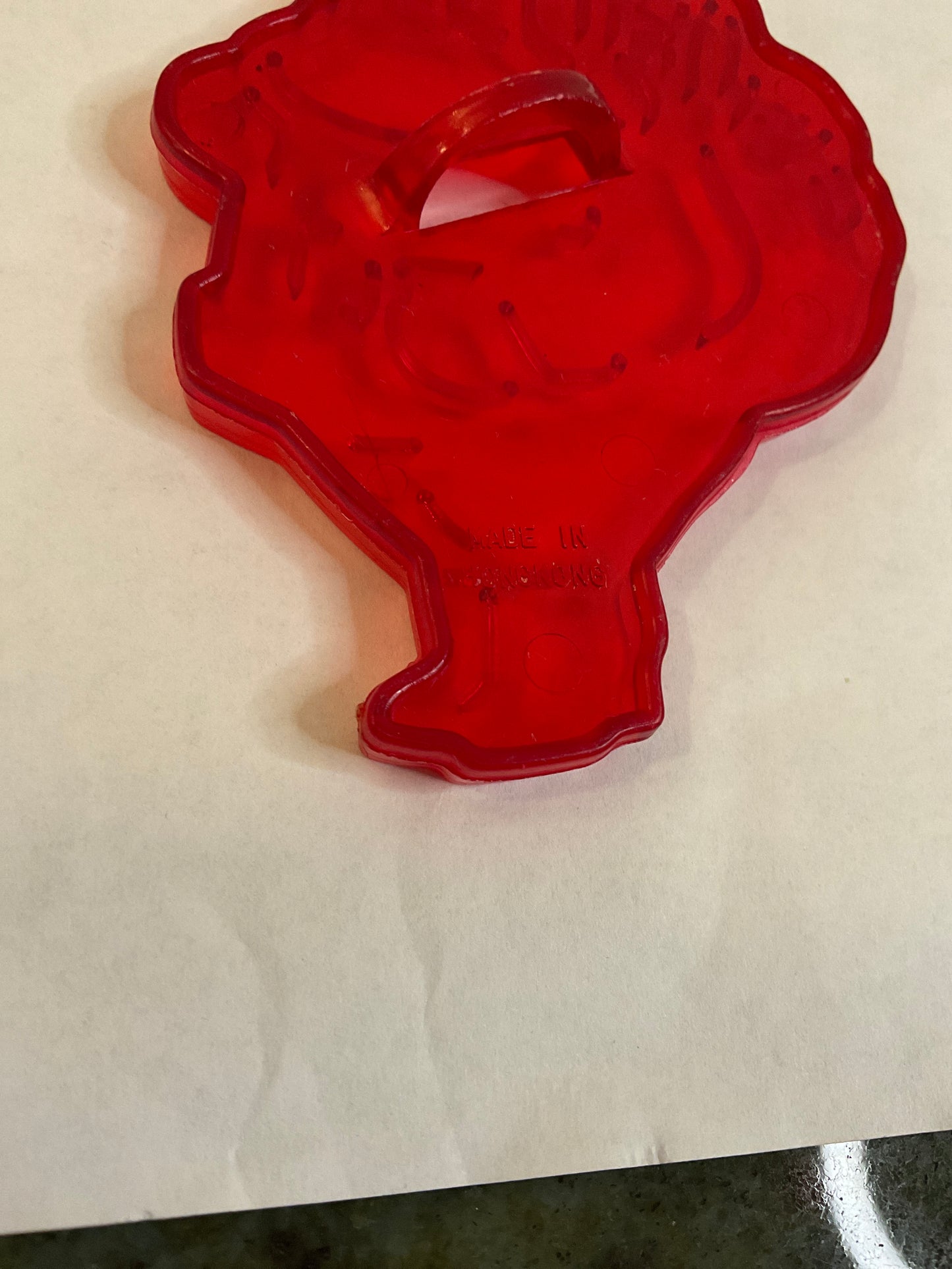Red Plastic Santa w/Toy Bag Cookie Cutter
