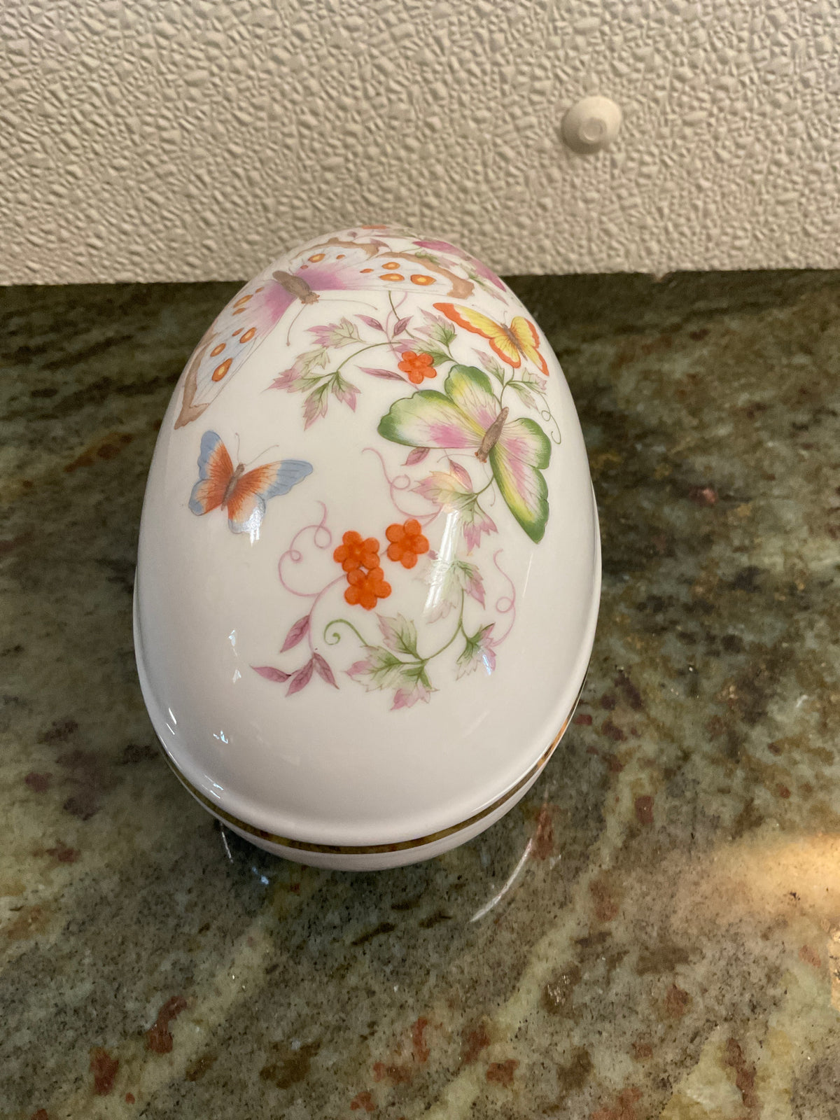 Avon Butterfly Fantasy Egg Trinket Box
