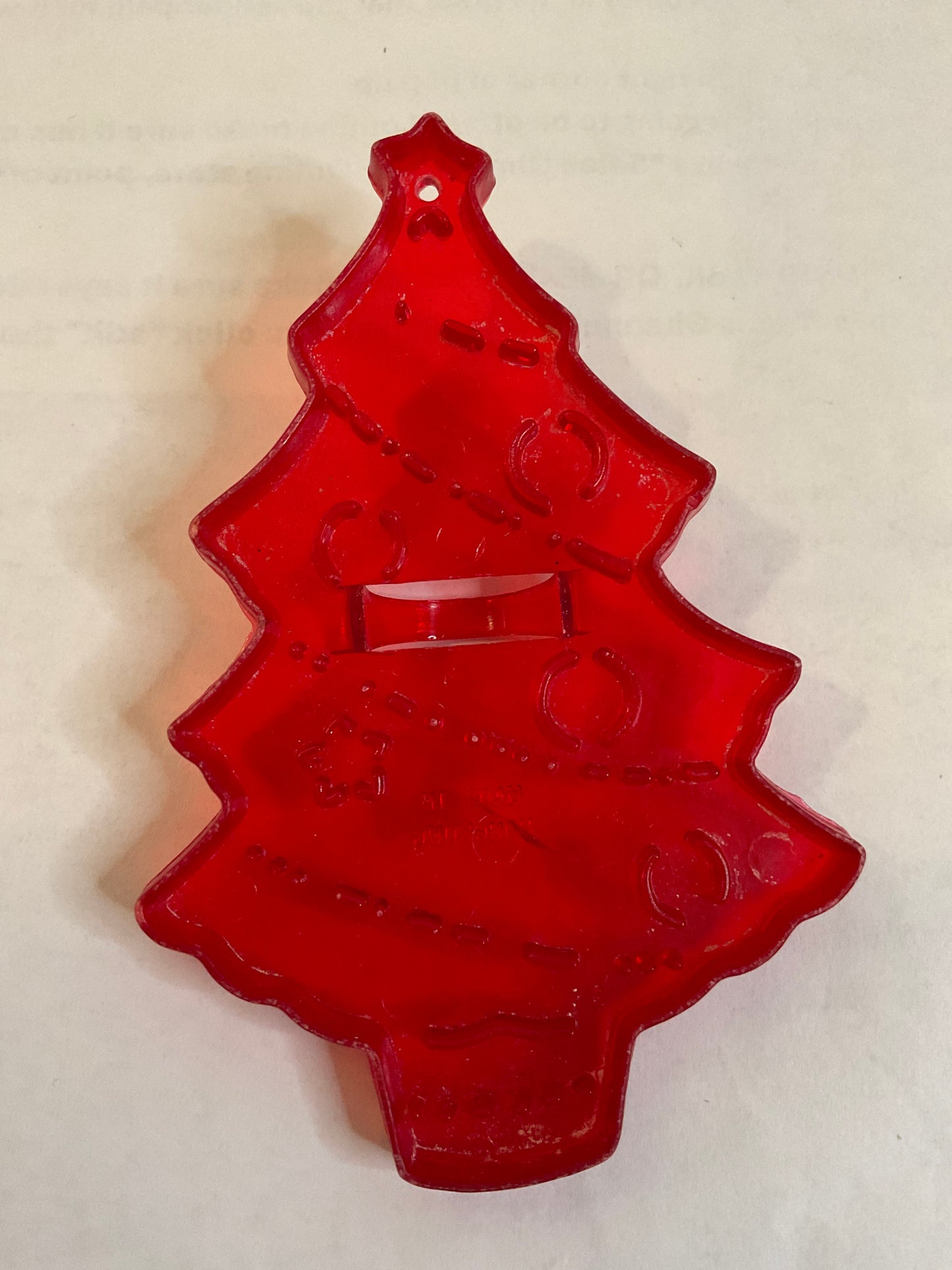 Red Plastic Christmas Tree Cookie Cutter