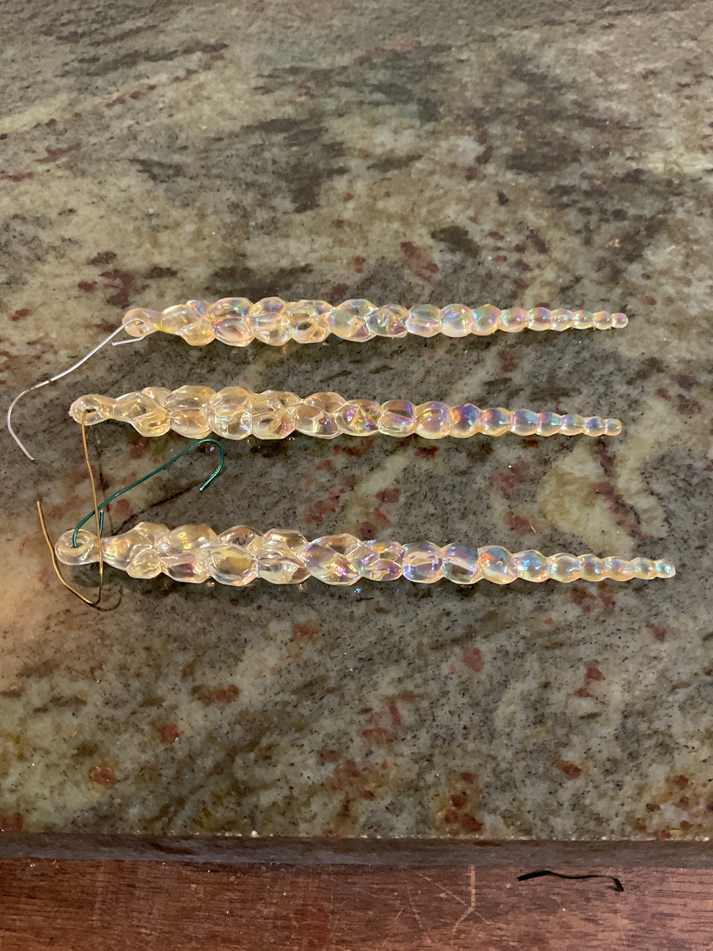 Vintage Iridescent Icicle Ornaments