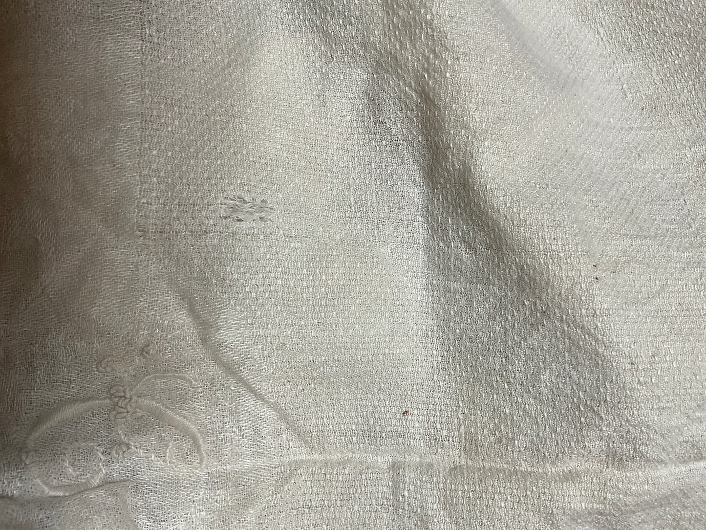 Vtg 35” x 28” Table Runner Initialed “C”