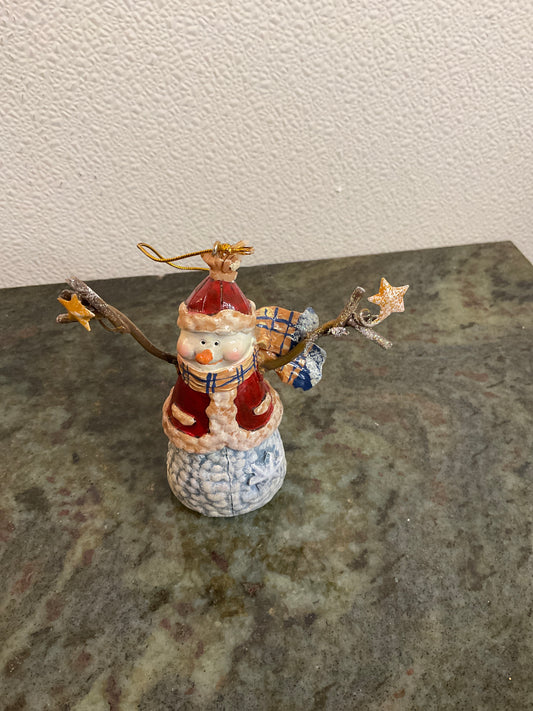 Snowman Ornament with Stars