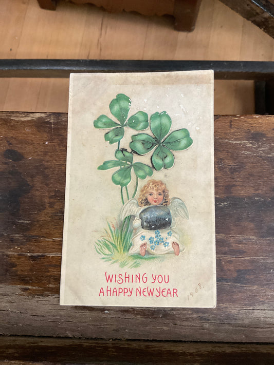 Antique Four Leaf Clover Post Card