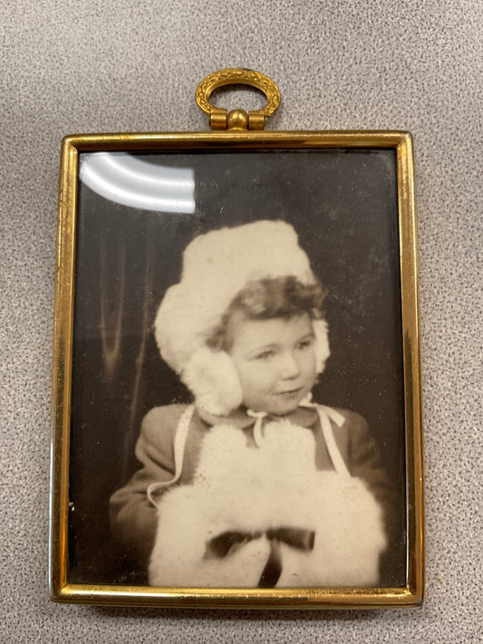 Vintage Frame/Picture Girl In Snow Muffs