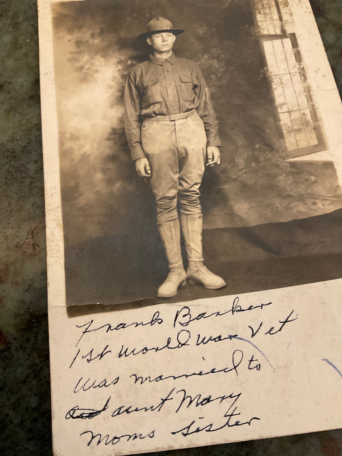 Antique Photo Postcard WW1 Veteran