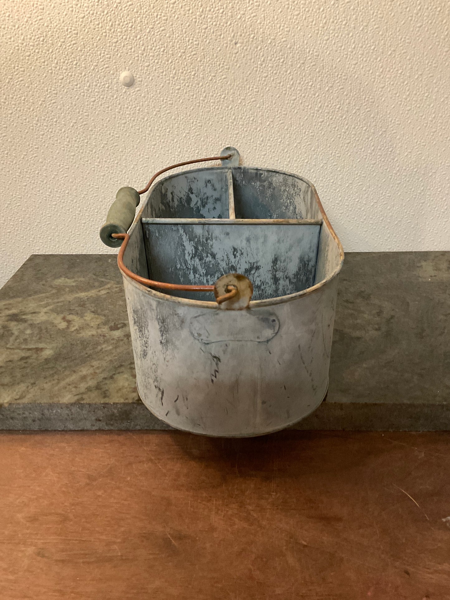 Galvanized Basket With Compartments