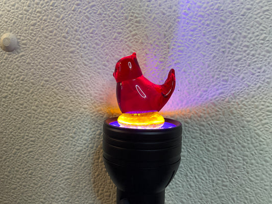 Amberina Titan Art Glass Cardinal Of Love