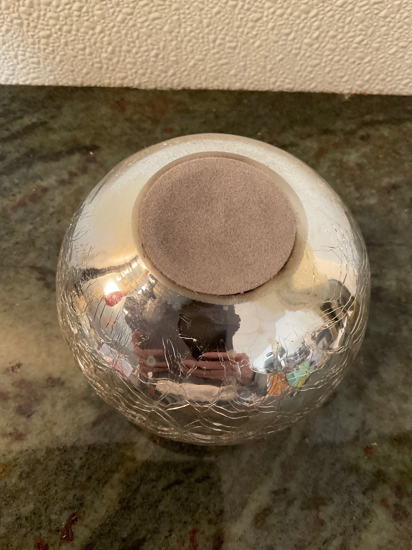Crackle Mirrored Glass Tealight/Votive Candle Holder