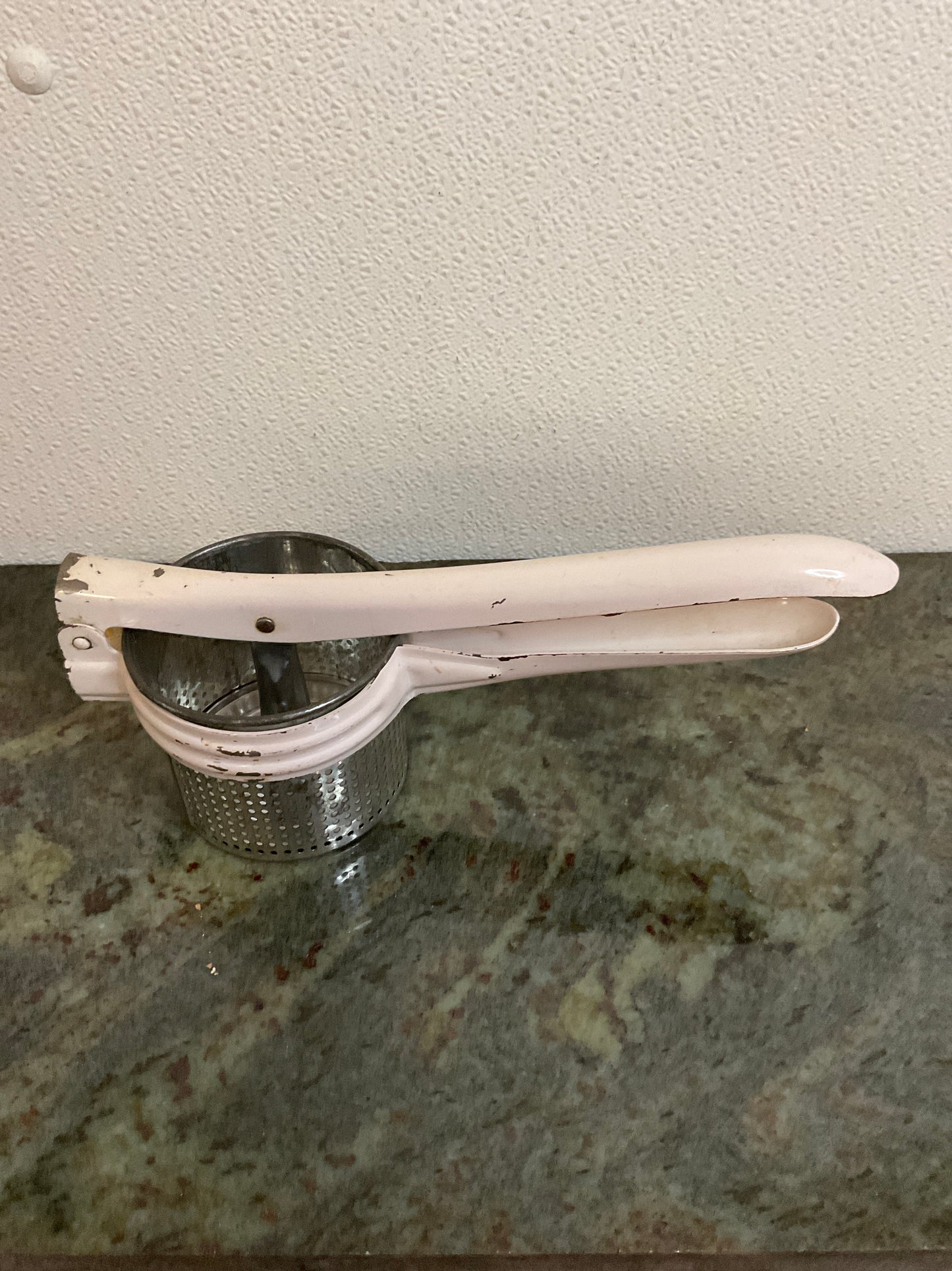 Vintage White Handle Potato Ricer