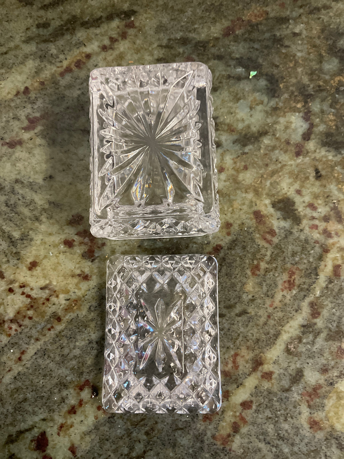 Vintage Cut Clear Glass Trinket Box