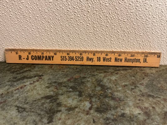 R-J Co. New Hampton IA Advertising Ruler