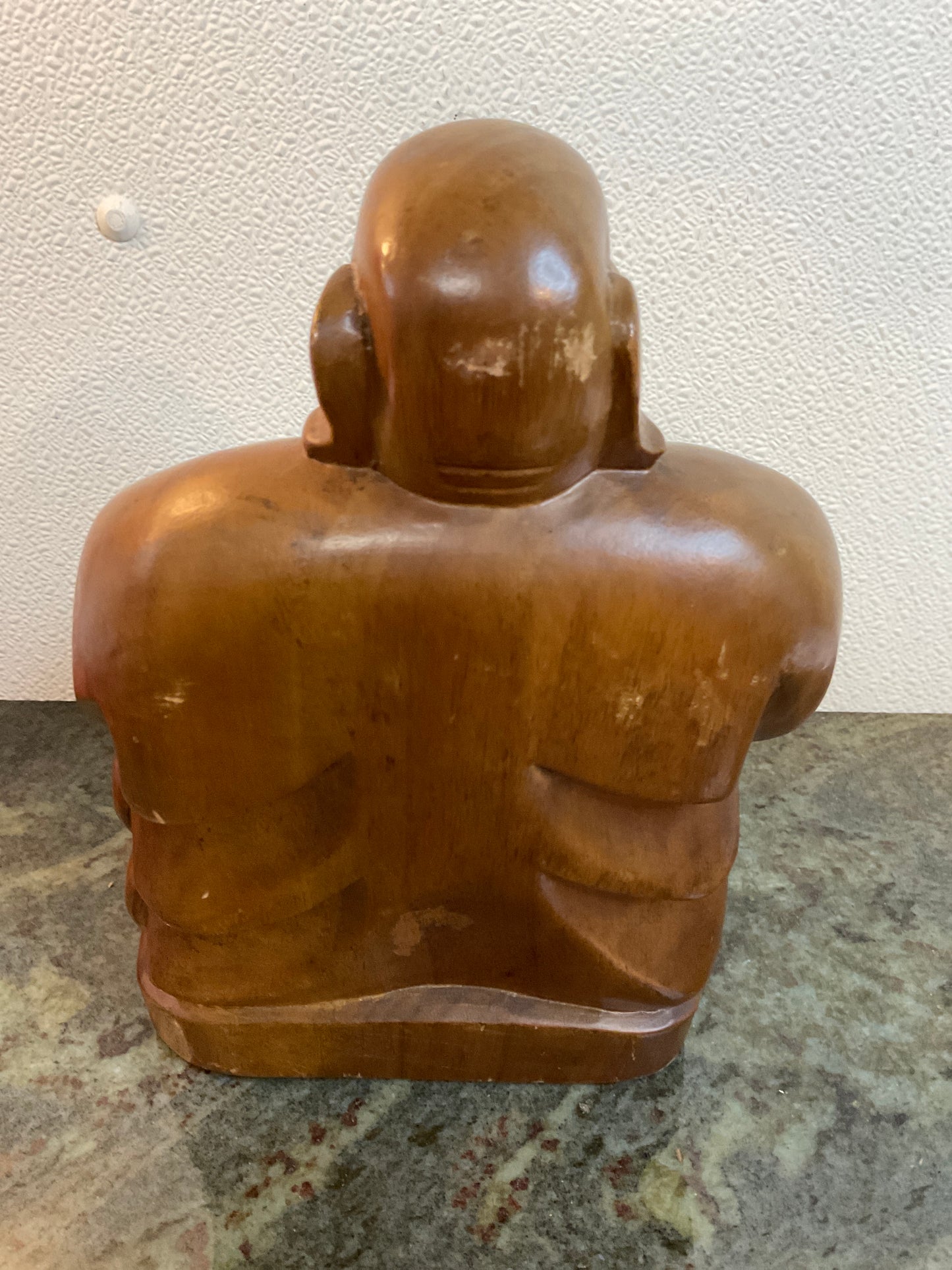 Vintage Hand Carved Sitting Laughing Buddha