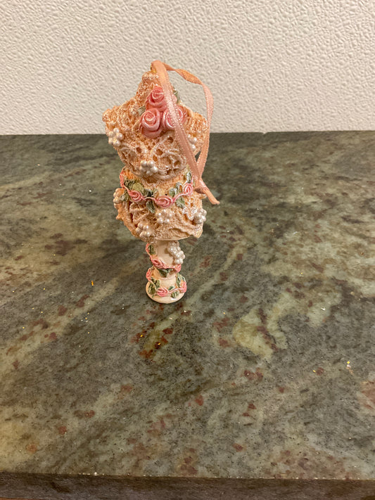 Dress Form Ornament with Lace and Roses