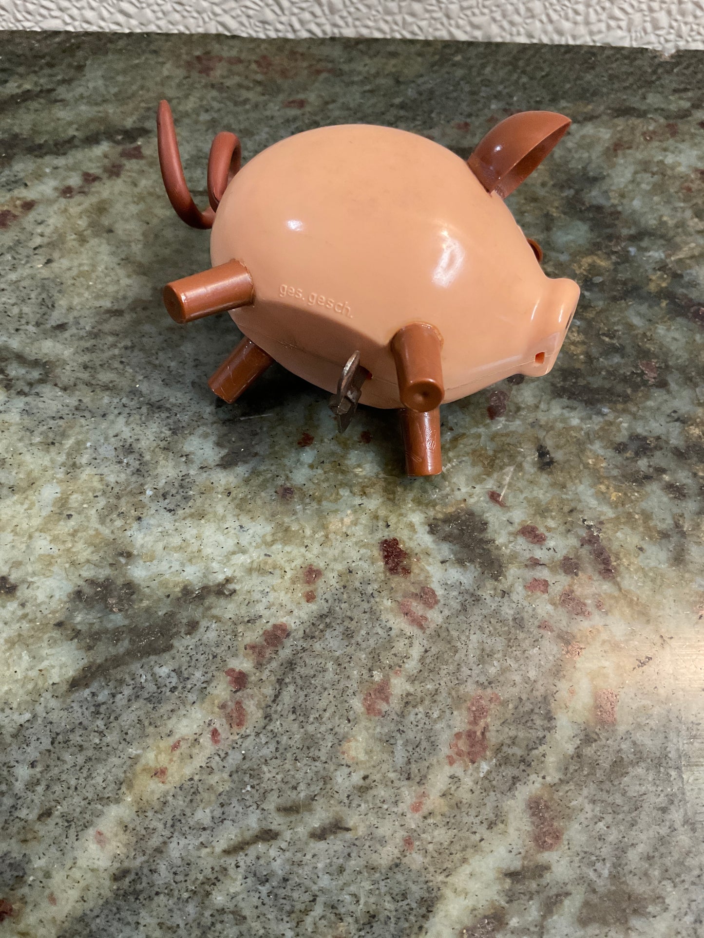 Vintage Wind Up Plastic Pig