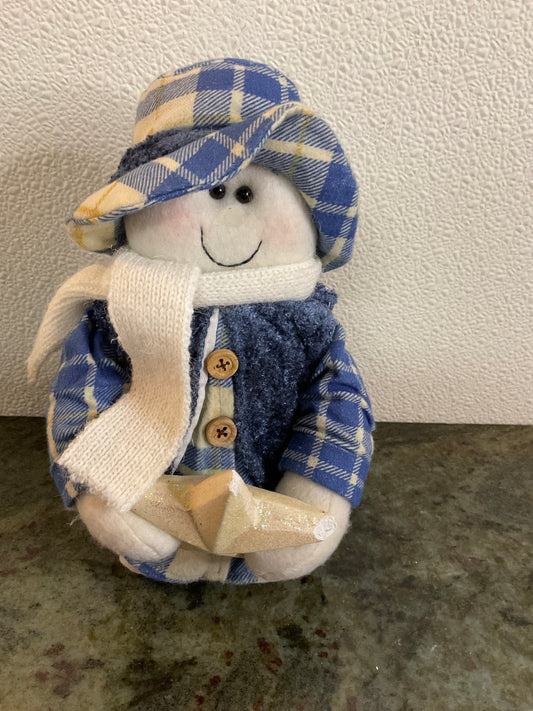 Blue Snowman with Star