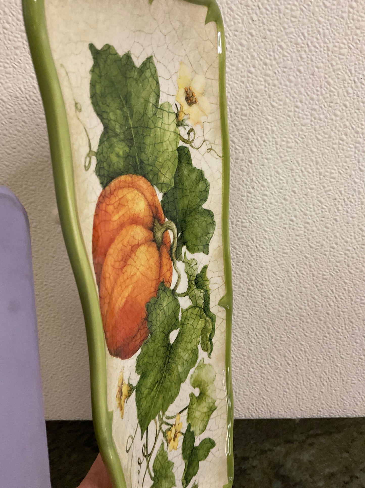 Crackled Finish Garden Harvest Serving Tray