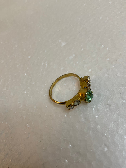Gold Tone Aqua Gemstone/Accent Stones Ring