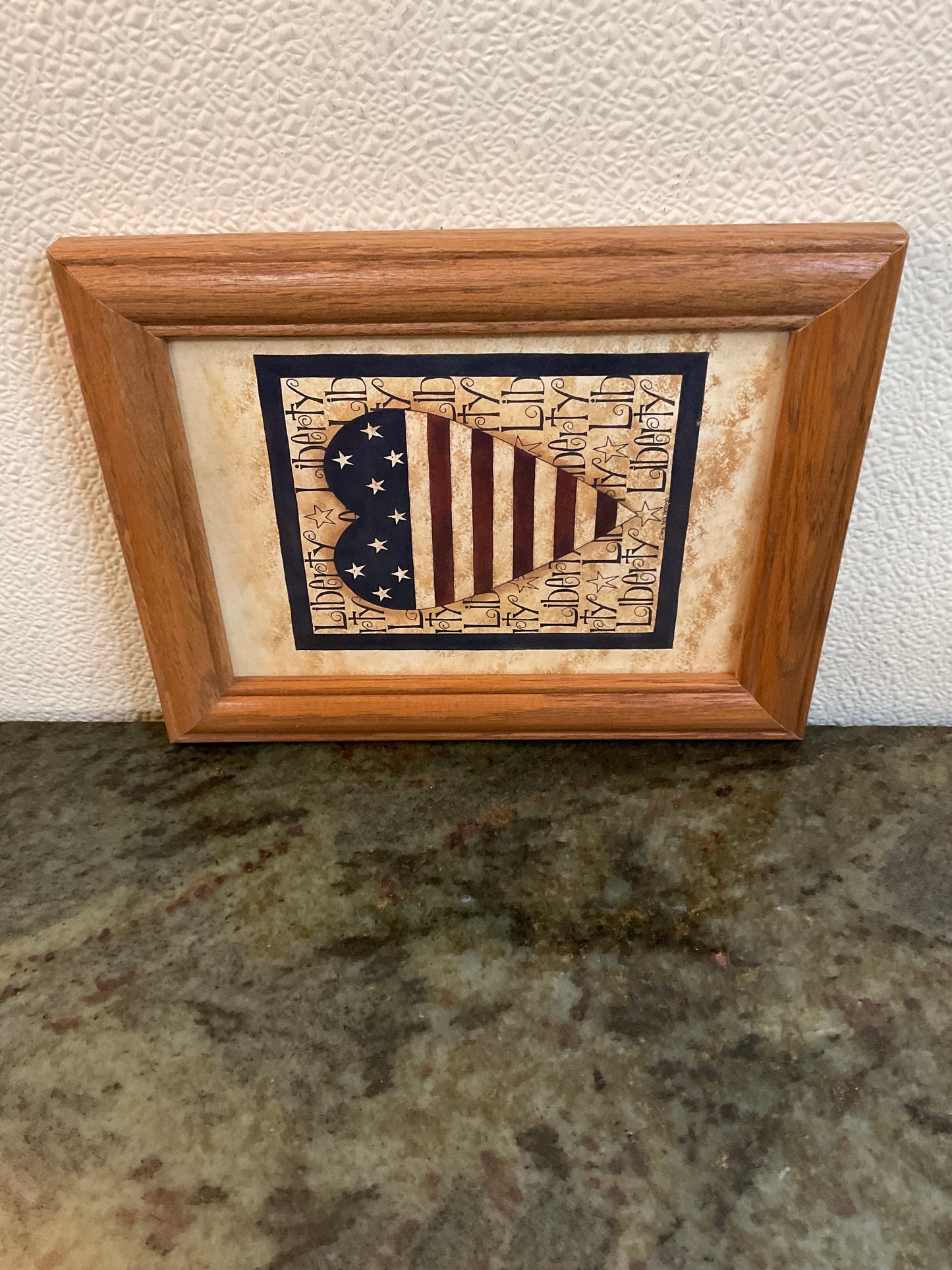 Liberty Heart Flag Picture Framed