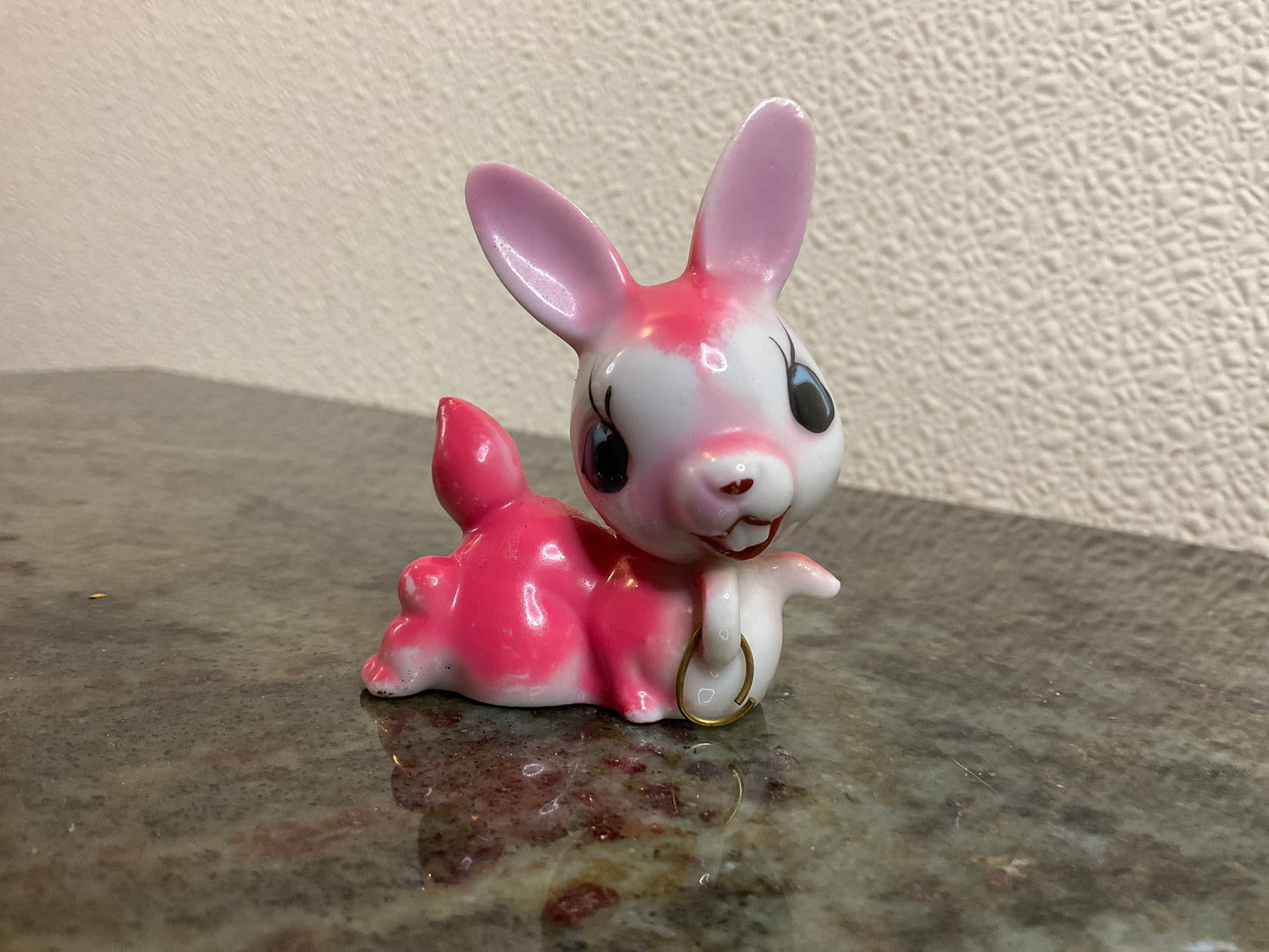 Vtg Pink Ceramic Bunny
