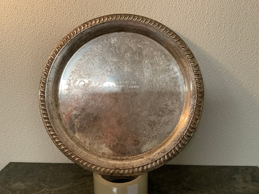 Silver Round Tray. 1977 ‘Wisconsin S.W. Zone Shoot’   inscribed winners plate