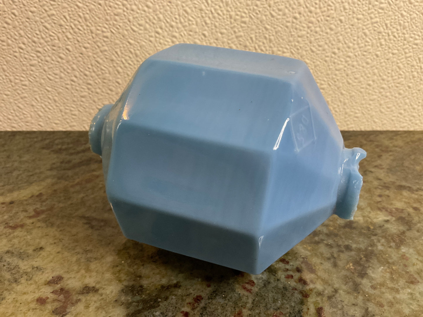 Vtg D&S Lightening Rod Blue Milk Glass Ball