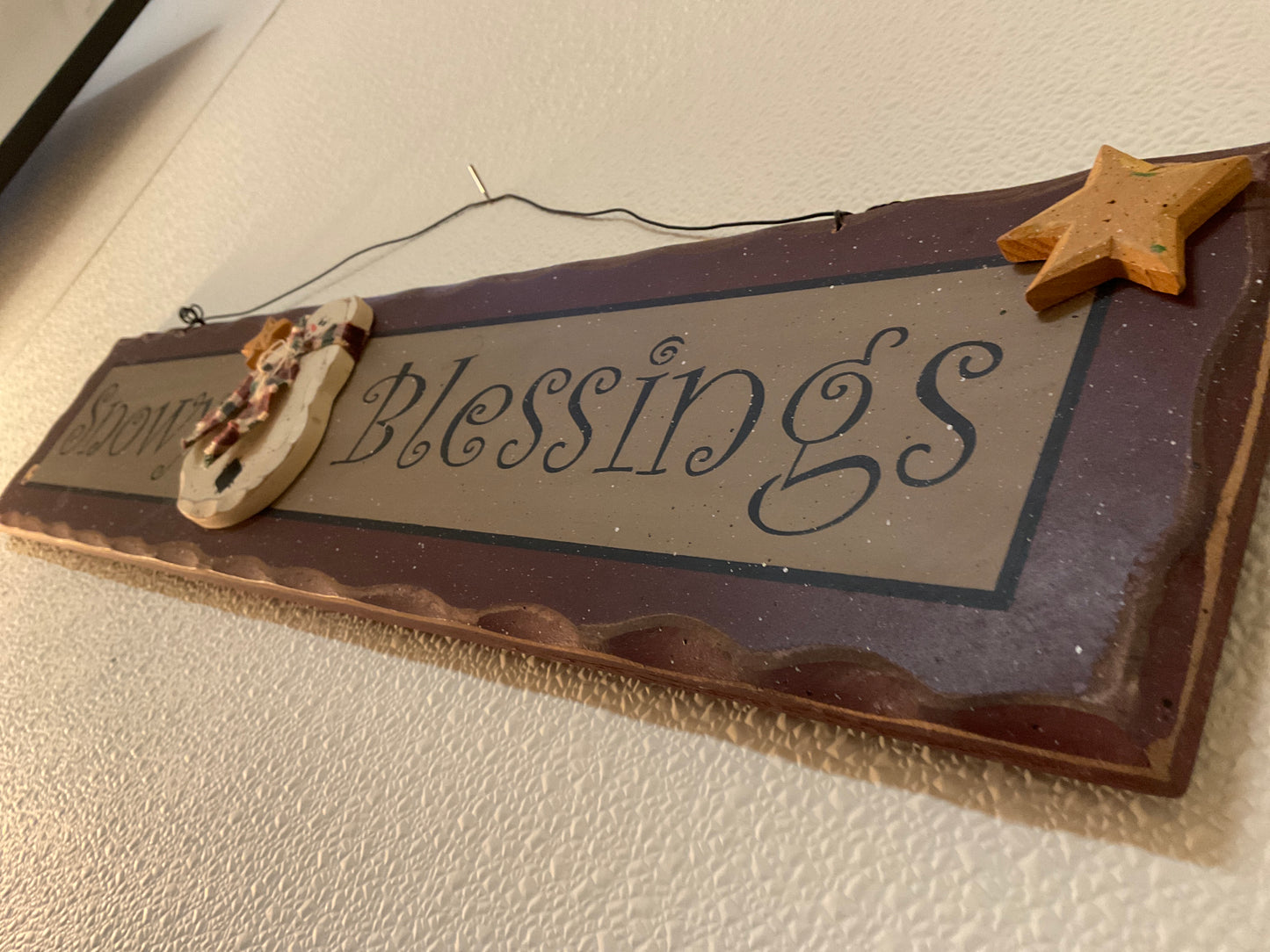 Snowy Blessings Wood Signage